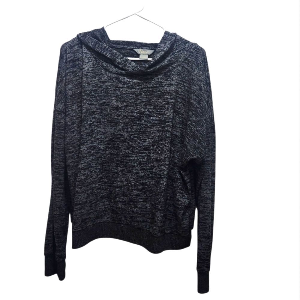 Natural Reflection Black Space Dyed Sweater Sweatshirt Hoodie Size L Pullover